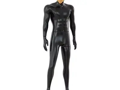 Male mannequin with golden face 70 3D model