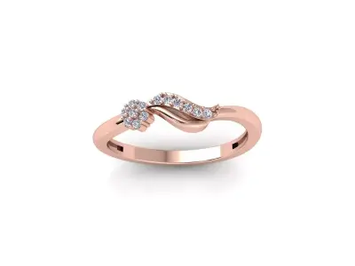Light Weight Engagement Diamond Ring 3d Model and Render  3D print model