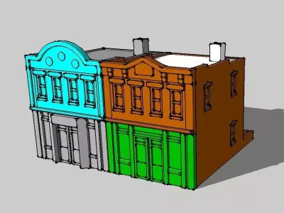 Shop Store Building 2pcs by Outland Models 3D Printable 3D print model purchase