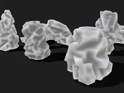 Mountain ice Rocks - PBR Pack 13 Low-poly 3D model