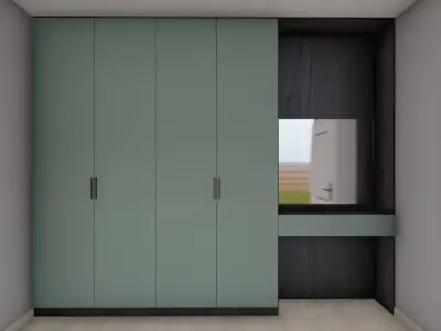 Wardrobe hallway with cabinets and door Free 3D model