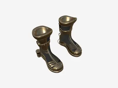 SciFi Boots A06 Bronze - Character Design Fashion Low-poly 3D model