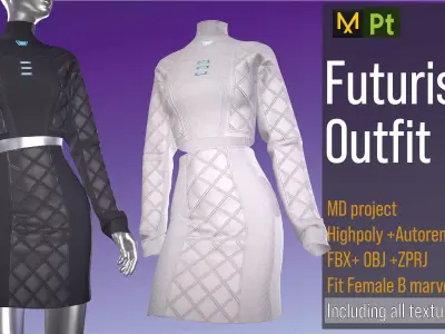 Futuristic clothes Scifi outfit 3D model
