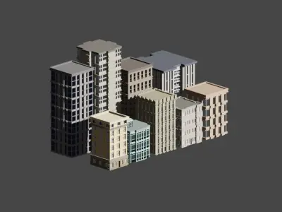 Incredible Pack Realistics Buildings Low-poly 3D model