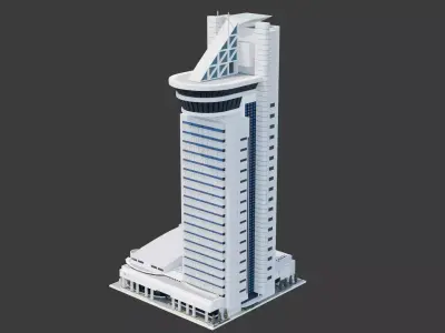 Bunkyo Civic Center Low-poly 3D model