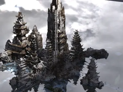 Ninja assassin Castle fortress Kit bash 1 3D model