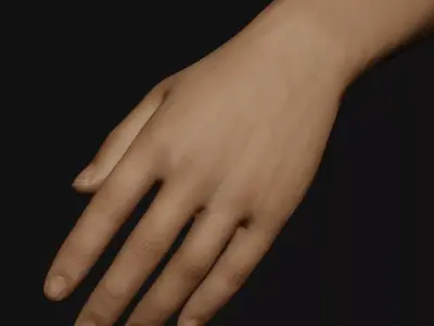 Male Left Hand Rigged Low-poly 3D model