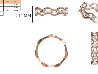 Light Weight Wedding Engagement Women Ring STL JCD Details 3D print model 23