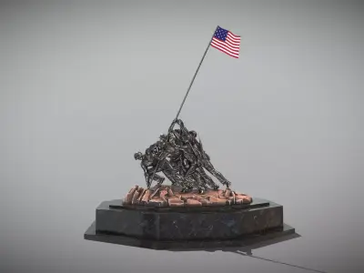 Marine Corps War Memorial Low-poly 3D model