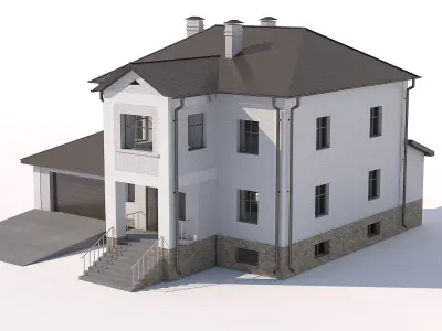 House with garage 3D model