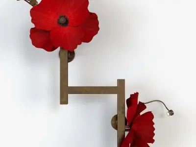 LURE POST WITH POPPIES 3D model