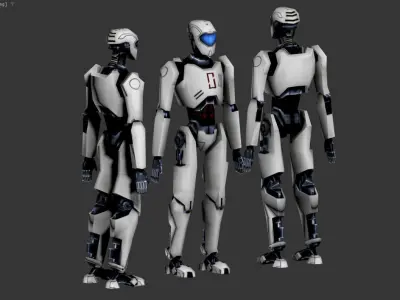 3D model of a humanoid robot Low-poly 3D model