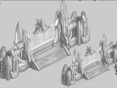 Space Station - City Gate 01 3D model