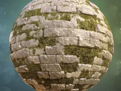 Medieval Brick Wall PBR Texture