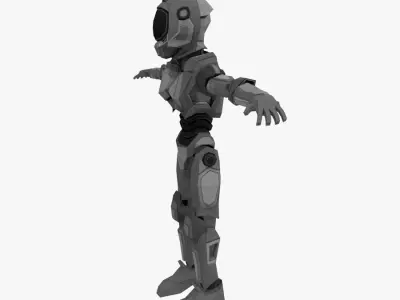 Android Robot Low-poly Low-poly 3D model