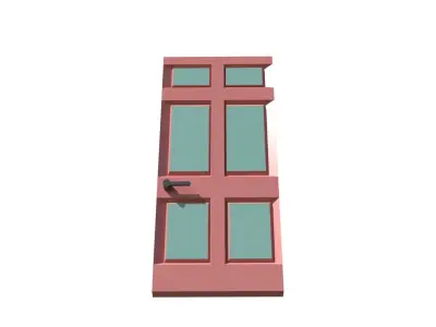 Low Poly Door 3D Model Low-poly 3D model