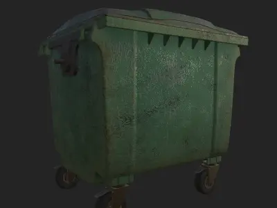 Street Trash Can Dumpster animation  3D model