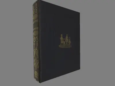 book 3d model low poly with gold lettering on cover Free low-poly 3D model