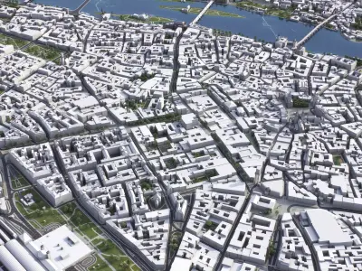 Prague - 3D City Model Low-poly 3D model