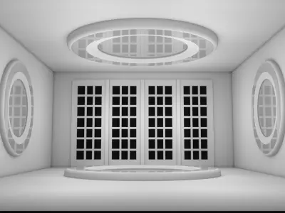 Futuristic Room Low-poly 3D model