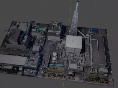factory nuclear power plant 3D model