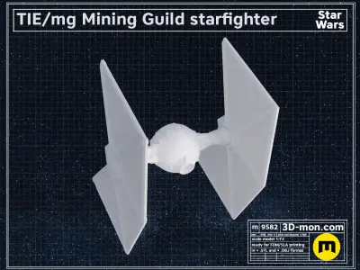 TIE mg Mining Guild starfighter 3D print model