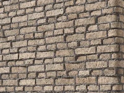 Brick Wall PBR Material 04 3D model