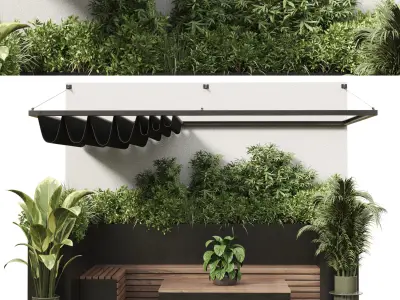 Landscape Furniture with Pergola and Roof garden 12 3D model