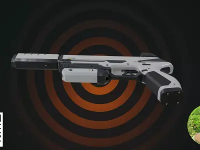 Sci-Fi Tactical Pistol 3D model