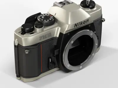 Nikon FM10 35mm film SLR camera Low-poly 3D model