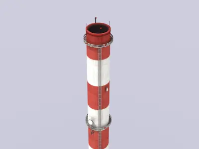Big Tall Chimney Low-poly 3D model