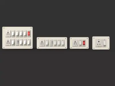 Indian Switchboard  Collection 3D Game AR VR Metaverse Ready Low-poly 3D model