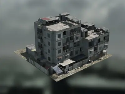 Sprawling Slums Low-poly 3D model