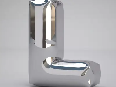 L Balloon Silver 3D model