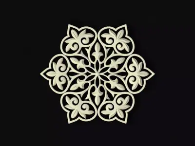 rosette snowflake 3D model buy