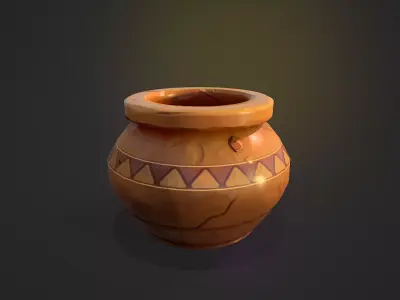 Vase Stylized Low-poly 3D model