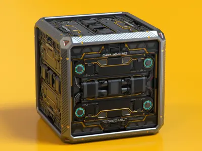 SciFi Crates set 3D model purchase