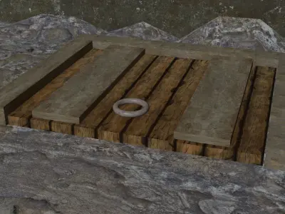 Trapdoor wooden floor Free low-poly 3D model