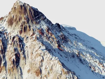 Snow mountain Low-poly 3D model