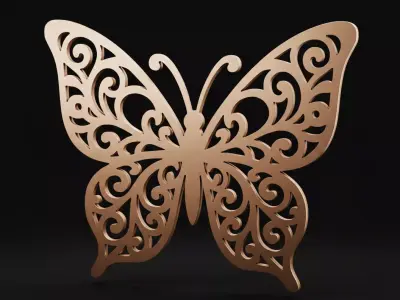 Pendant Butterfly Charm Butterfly Pendant Gold Silver 3D print model