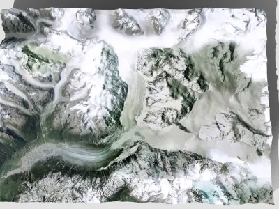 Mountain landscape Klinaklini glaiser 3D model