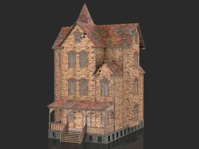 Old Medieval Abandoned House 2 3D model