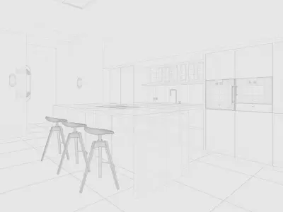Kitchen interior scene 3D model