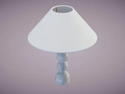 Marble Table Lamp Low-poly 3D model