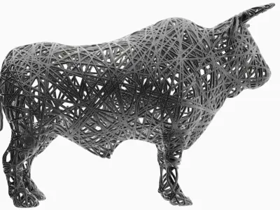 Bull Wire Statue 3D model