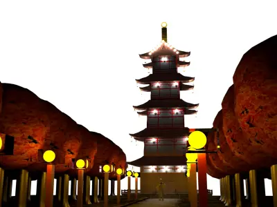 japon home and samurai jack  3D model