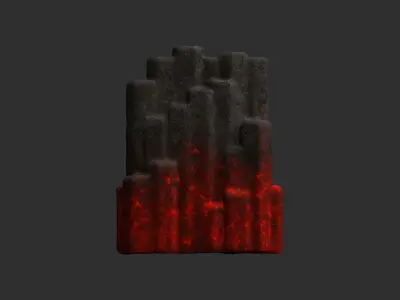 Cave Crystal 1 - Lava Low-poly 3D model