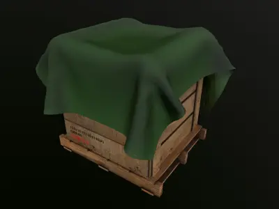Wood Crate Game Ready Low-poly 3D model