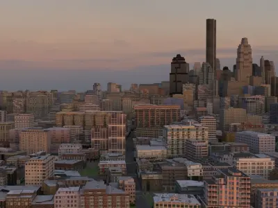 City 55 Low-poly 3D model