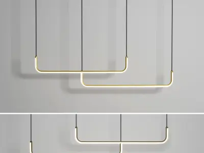 LED Pendant Light Modern Nordic Black Gold Low-poly 3D model